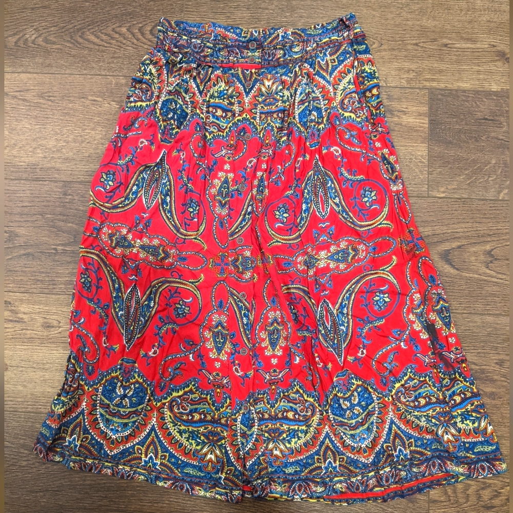 Angie beautifully coloured a-line midi skirt, size medium